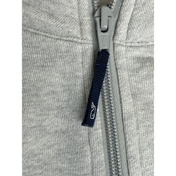 Vineyard Vines Gray 1/4 Zip Sweatshirt Pink Logo Patch High Neck Outdoors XS - Picture 5 of 10